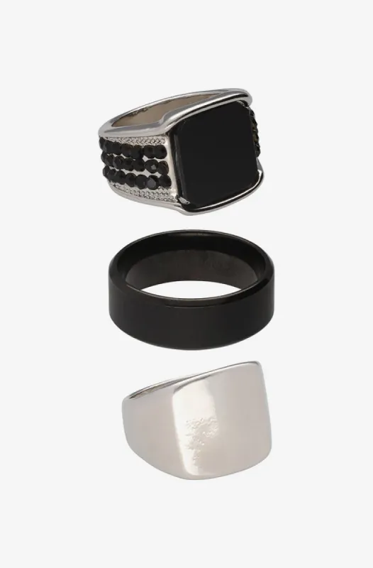 Sean 3 Pack Rings _ 151523 _ Black sold by Dunns