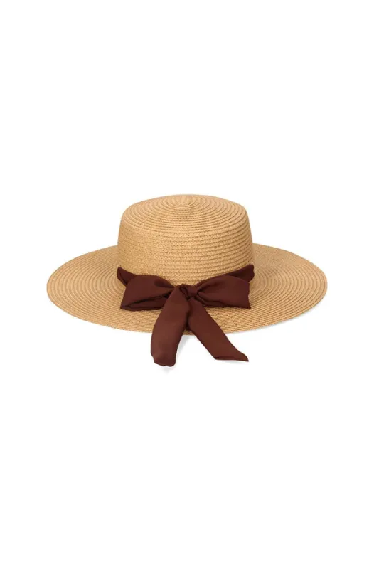 Valeria Mid Brim Boater Hat _ 150684 _ Natural sold by Dunns