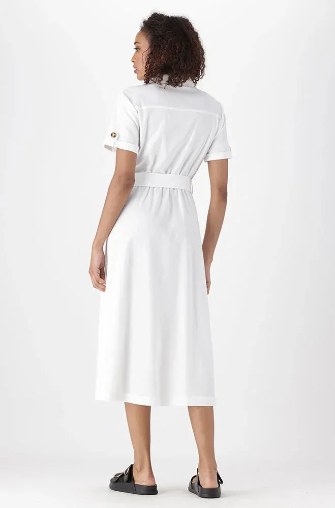 Sara Shirt Linen Blend Dress _ 151281 _ White sold by Dunns product image thumbnail 5