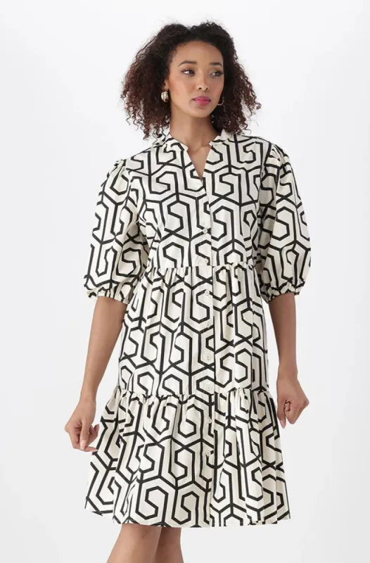 Kiara Geo Button Down Dress _ 151283 _ Multi sold by Dunns