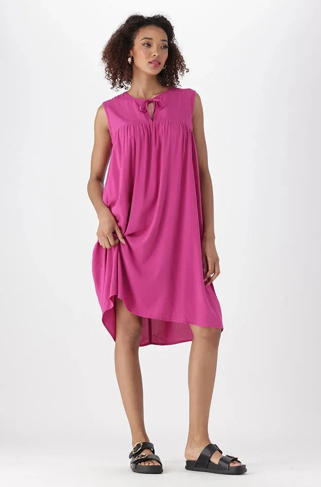 Edith Shortsleeve Front Tie Dress _ 151180 _ Purple sold by Dunns product image thumbnail 4