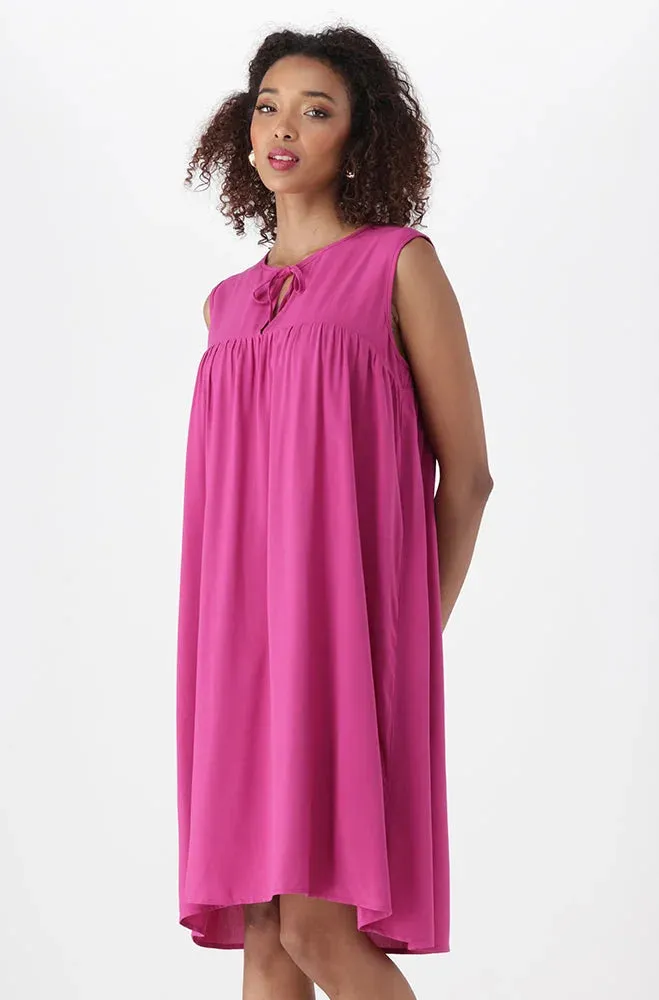 Edith Shortsleeve Front Tie Dress _ 151180 _ Purple sold by Dunns product image thumbnail 2