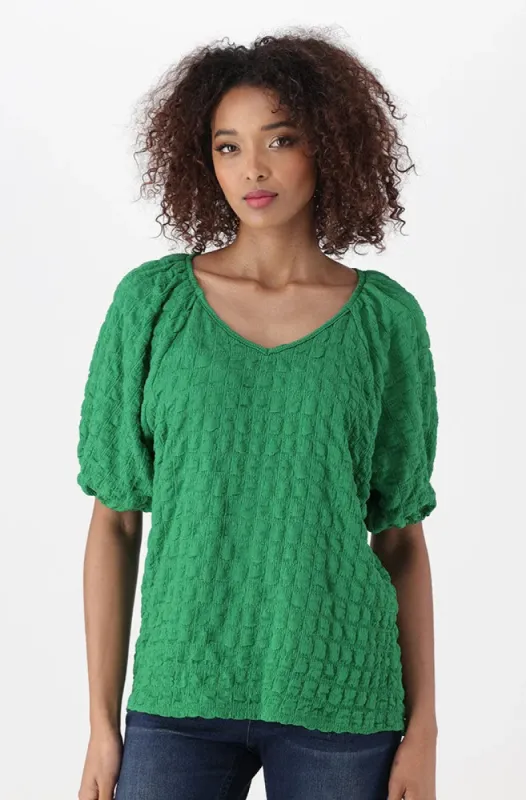 Kate Textured Knit Top _ 151184 _ Green sold by Dunns