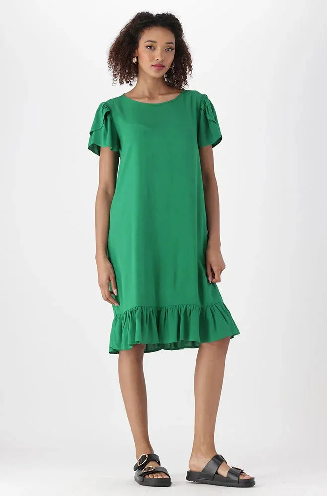 Alice Tulip Sleeve Shift Dress _ 151177 _ Green sold by Dunns product image thumbnail 4
