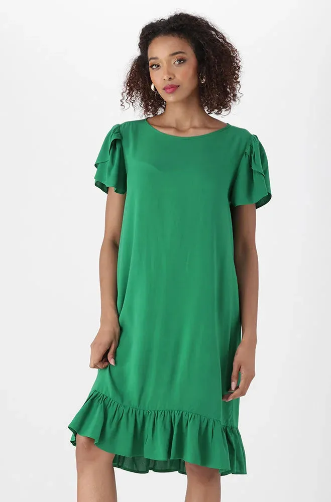 Alice Tulip Sleeve Shift Dress _ 151177 _ Green sold by Dunns