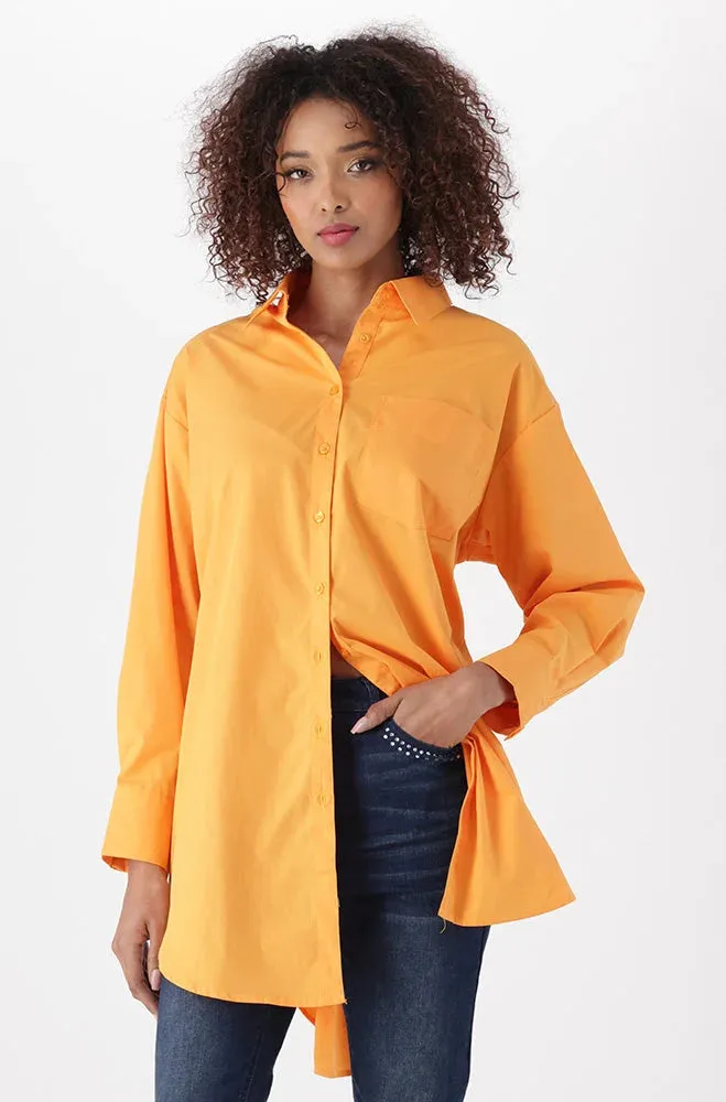 Mia Boyfriend Shirt _ 151885 _ Orange sold by Dunns