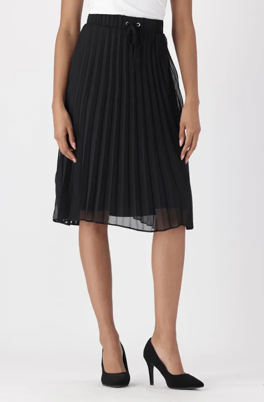 Iris Pleat Skirt _ 155143 _ Black sold by Dunns