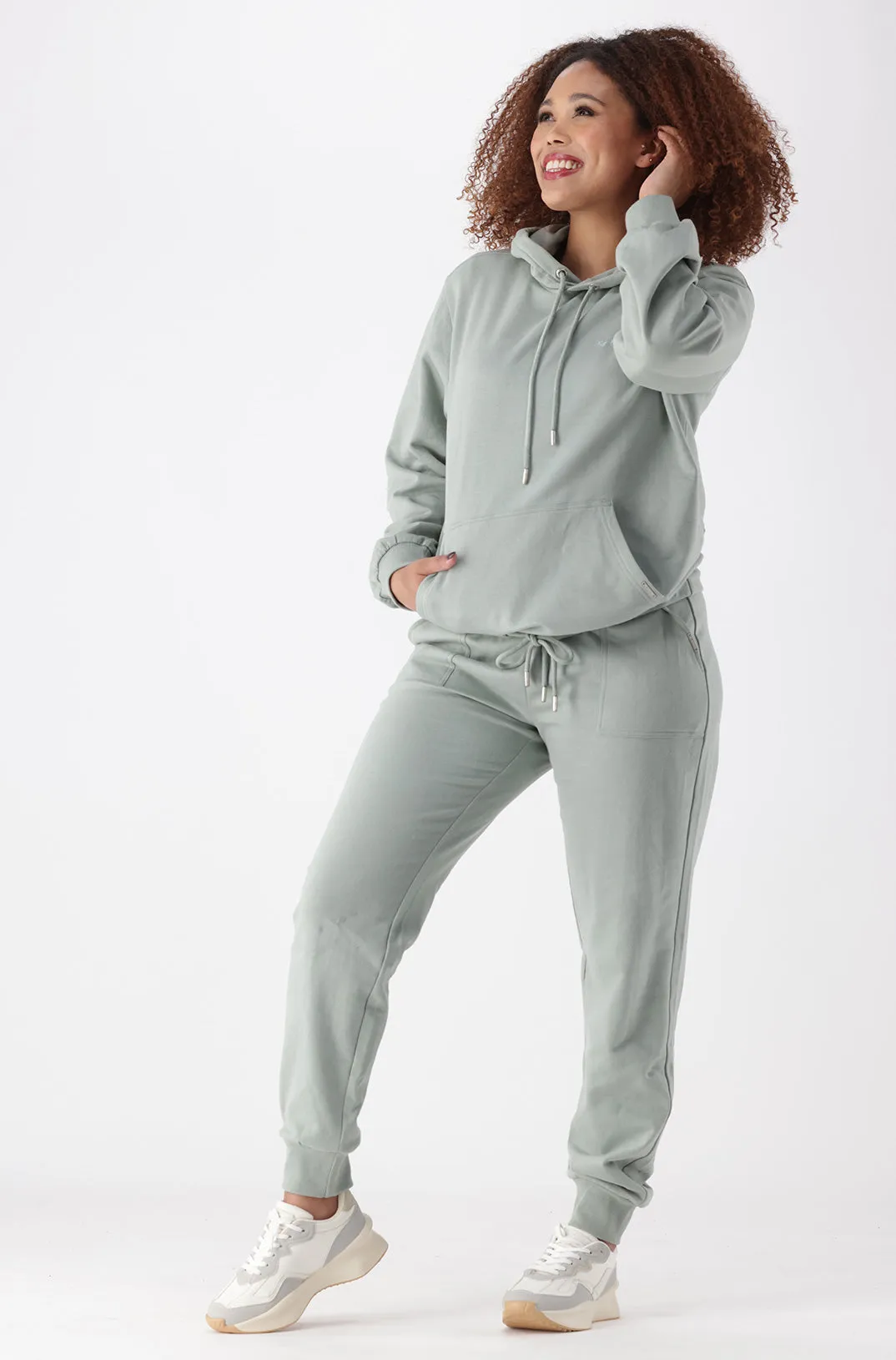 Emma Fleece Hoodie With Kangaroo Pocket _ 145455 _ Sage sold by Dunns product image thumbnail 5