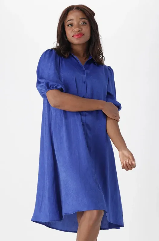 Kiara Shirt Dress _ 151379 _ Cobalt sold by Dunns