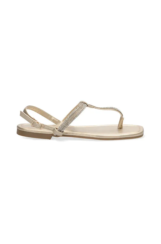 Baheejah T-Bar Sandal _ 150658 _ Gold sold by Dunns