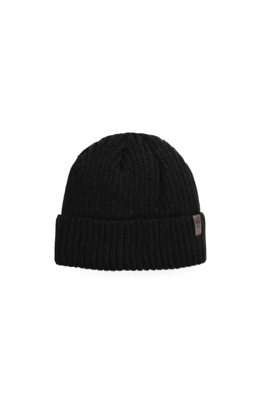 Bennie Klevas Ribbed Beanie _ 133806 _ Black sold by Dunns