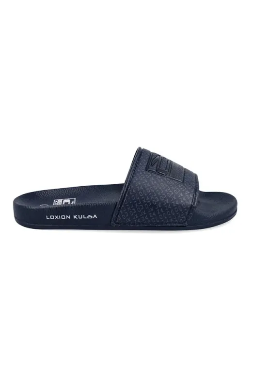 Loxion Kulca Gloss Debossed Slide _ 150497 _ Navy sold by Dunns