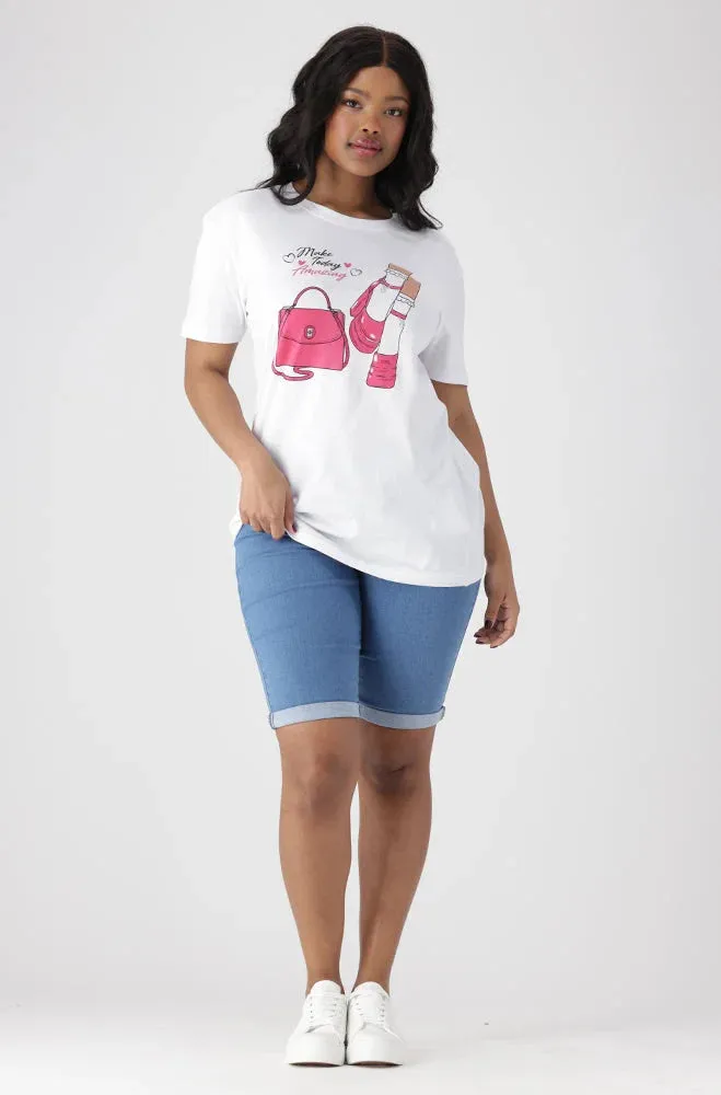 Jade Graphic Print Boyfriend Tee _ 154193 _ White sold by Dunns product image thumbnail 4