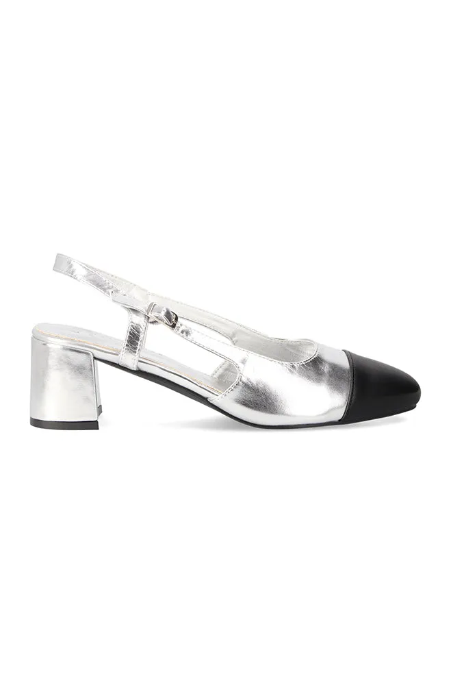 Dee-Ann Block Heel _ 153569 _ Silver sold by Dunns