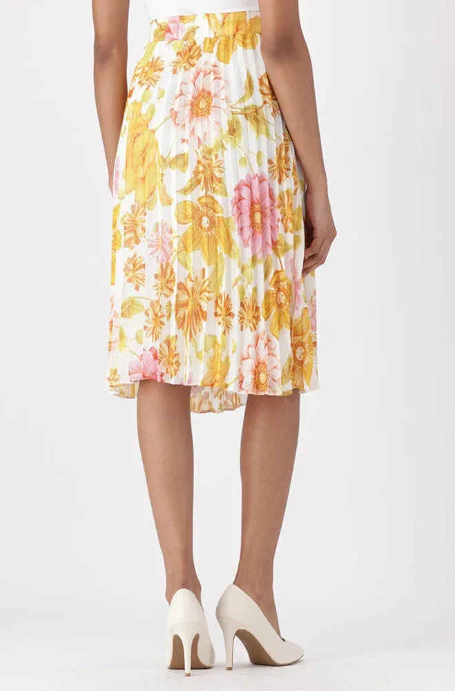Iris Floral Pleated Skirt _ 151253 _ Yellow sold by Dunns product image thumbnail 3