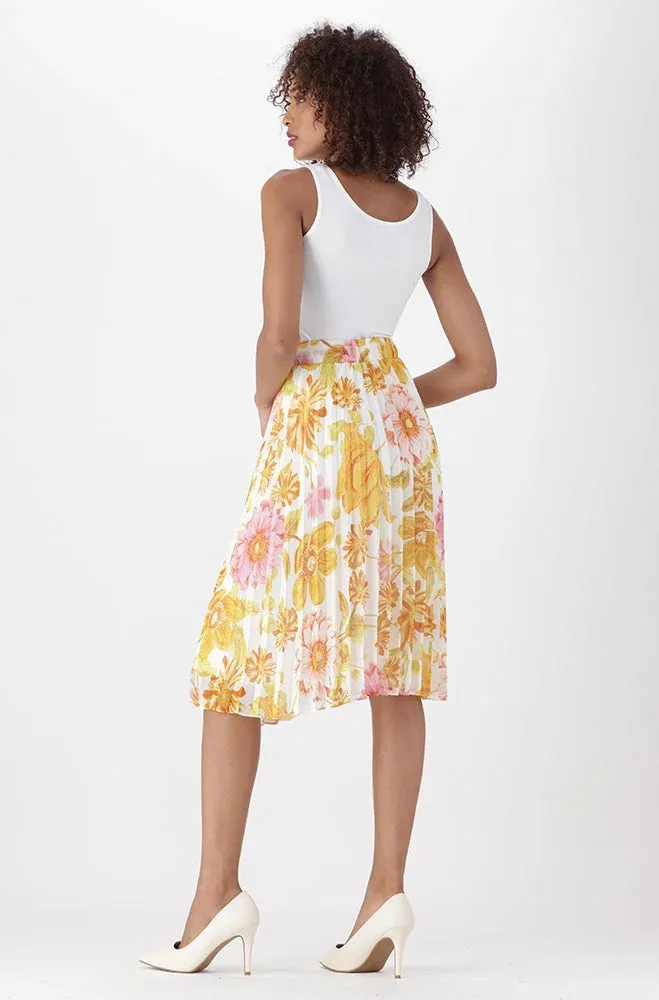 Iris Floral Pleated Skirt _ 151253 _ Yellow sold by Dunns product image thumbnail 5