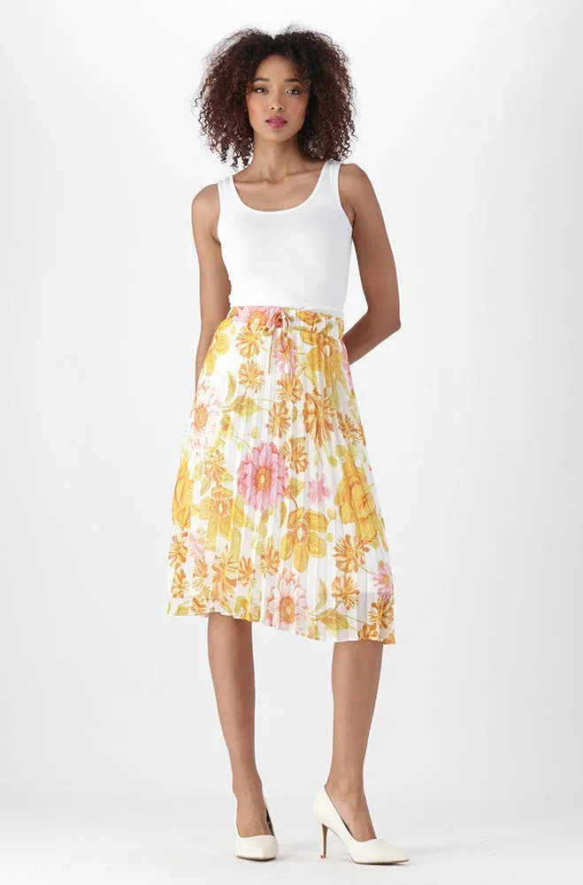 Iris Floral Pleated Skirt _ 151253 _ Yellow sold by Dunns product image thumbnail 4