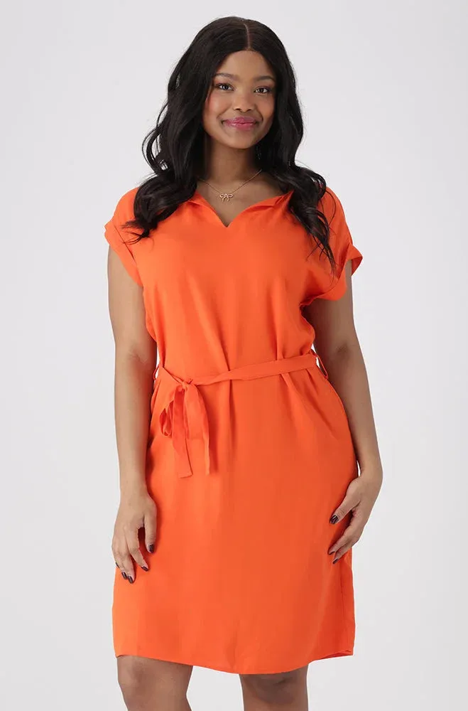 Gia Belted Dress _ 154037 _ Orange sold by Dunns