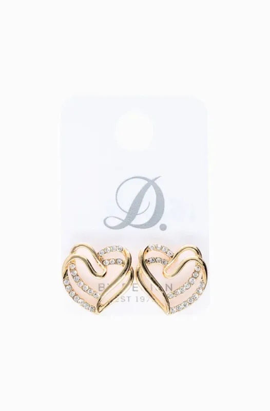 Jenna Heart Earrings _ 154391 _ Gold sold by Dunns