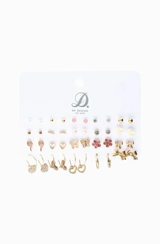 Jamie 20 Pack Earrings _ 154426 _ Gold sold by Dunns