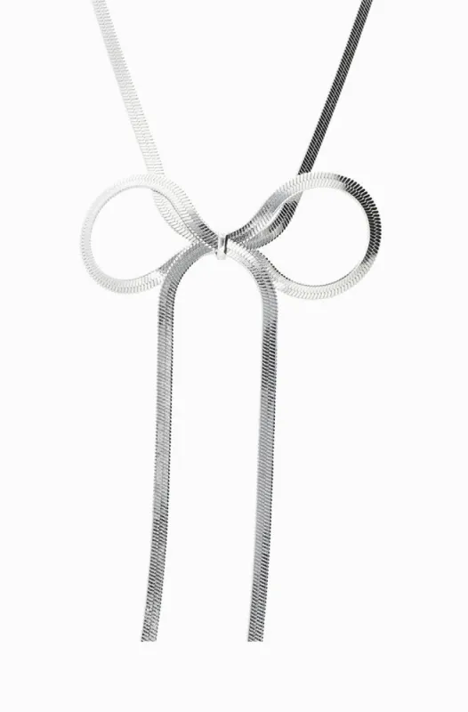 Demi Bow Necklace _ 154446 _ Silver sold by Dunns