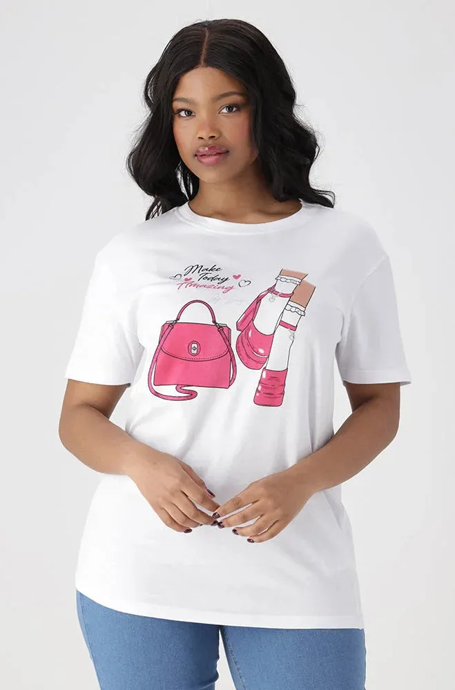 Jade Graphic Print Boyfriend Tee _ 154193 _ White sold by Dunns