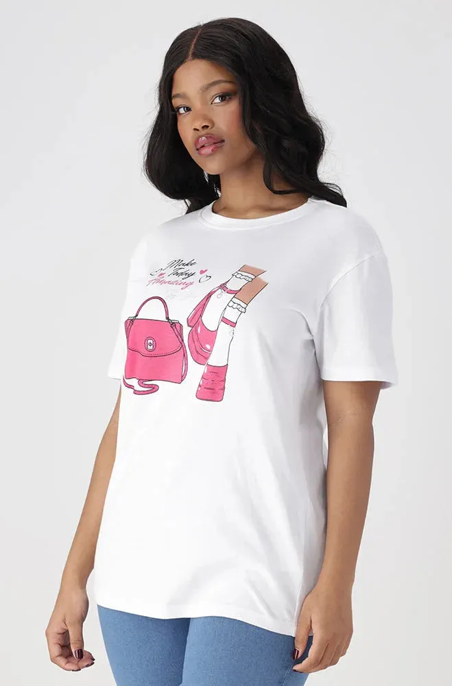 Jade Graphic Print Boyfriend Tee _ 154193 _ White sold by Dunns product image thumbnail 2