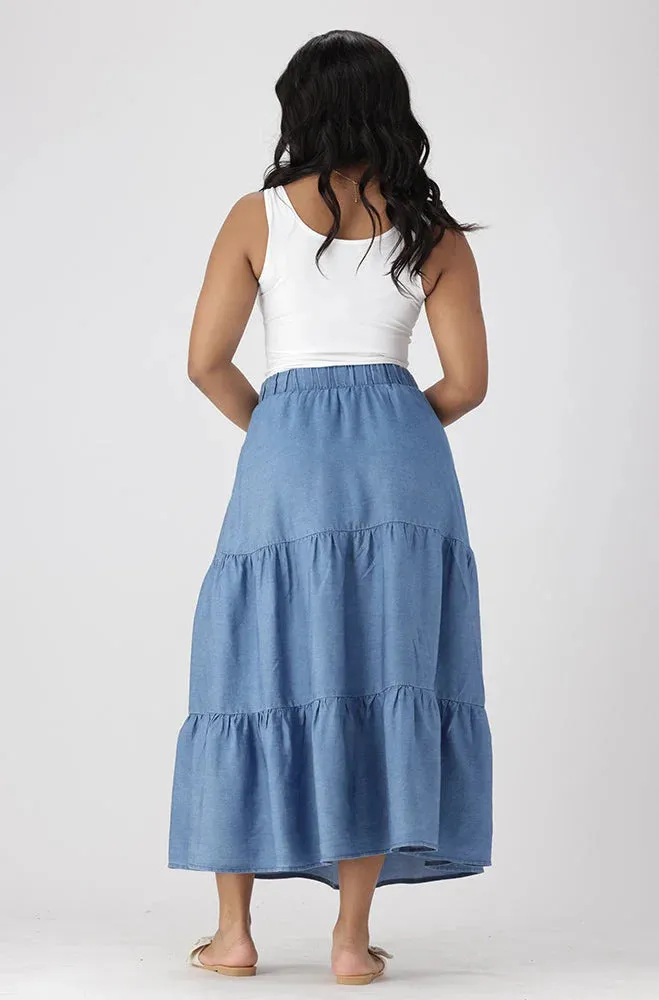 Avaira Chambray Skirt _ 151773 _ Mid Wash sold by Dunns product image thumbnail 4