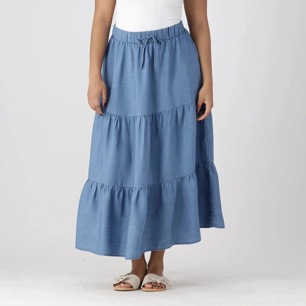 Avaira Chambray Skirt _ 151773 _ Mid Wash sold by Dunns product image thumbnail 5