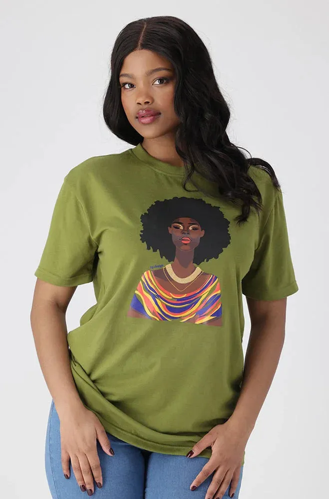 Jade Graphic Print Boyfriend Tee _ 154189 _ Green sold by Dunns