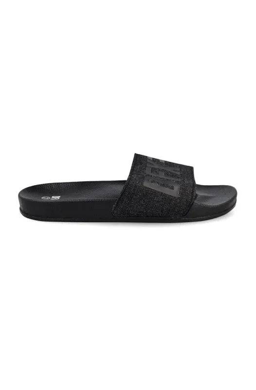 Leo Denim Slide _ 150165 _ Black sold by Dunns