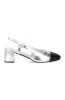 Dee-Ann Silver Block Heel Sling Back _ 153569 _ Silver sold by Dunns