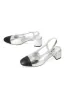Dee-Ann Silver Block Heel Sling Back _ 153569 _ Silver sold by Dunns
