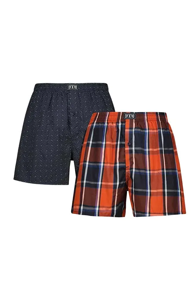 Ervin Woven Boxers 2pk _ 150674 _ Orange sold by Dunns