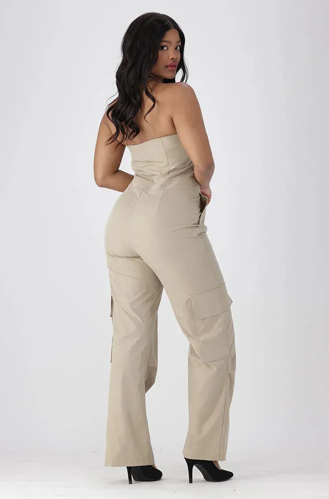 Sienna Boobtube Jumpsuit _ 151610 _ Beige sold by Dunns product image thumbnail 4