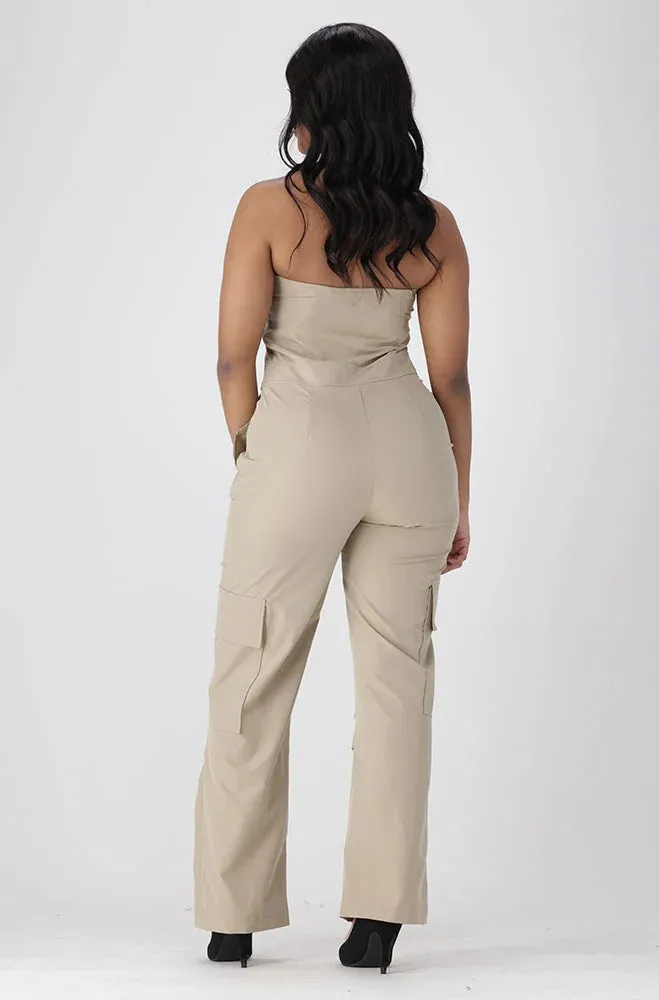 Sienna Boobtube Jumpsuit _ 151610 _ Beige sold by Dunns product image thumbnail 5