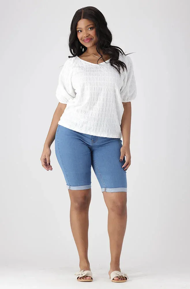 Kate Textured Knit Top _ 154196 _ White sold by Dunns product image thumbnail 5