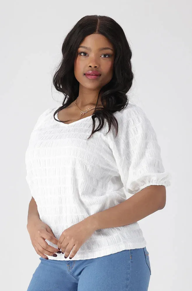 Kate Textured Knit Top _ 154196 _ White sold by Dunns product image thumbnail 2