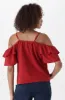 Gea Textured Peasant Top _ 151185 _ Red sold by Dunns