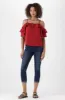 Gea Textured Peasant Top _ 151185 _ Red sold by Dunns