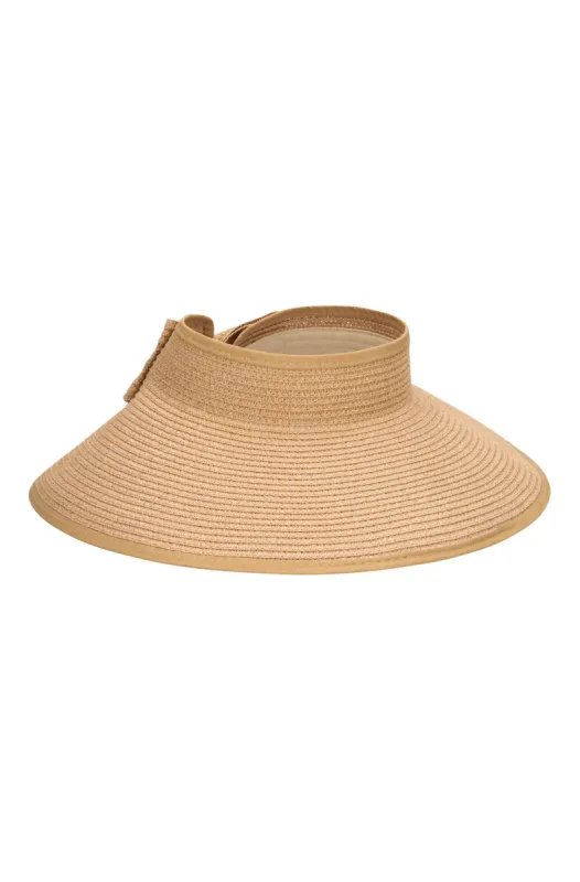 Stacy Visor With Bow Trim _ 140401 _ Natural sold by Dunns