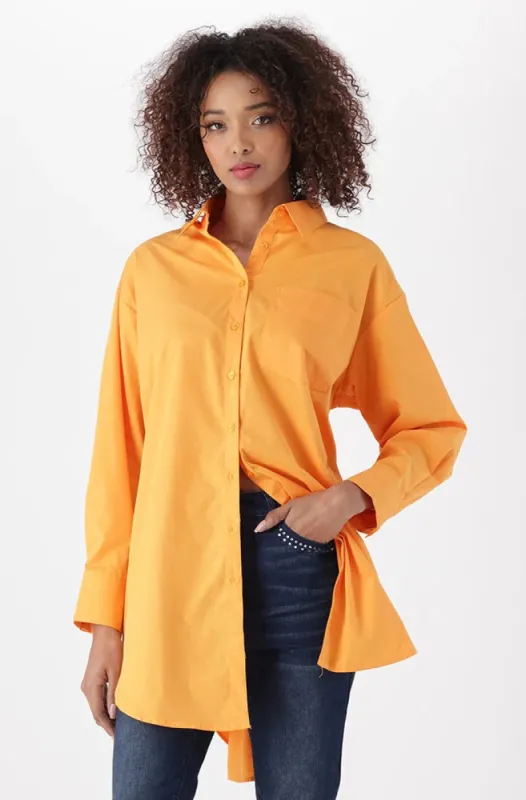 Mia Boyfriend Shirt _ 151885 _ Orange sold by Dunns