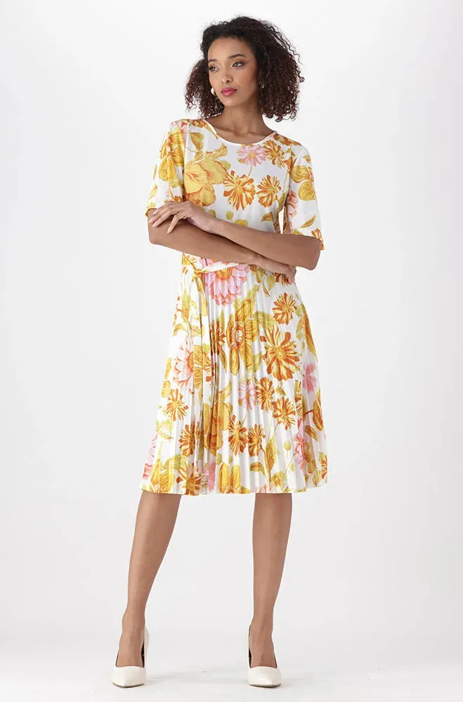 Hannah Floral Pleat Dress _ 151506 _ Multi sold by Dunns product image thumbnail 3