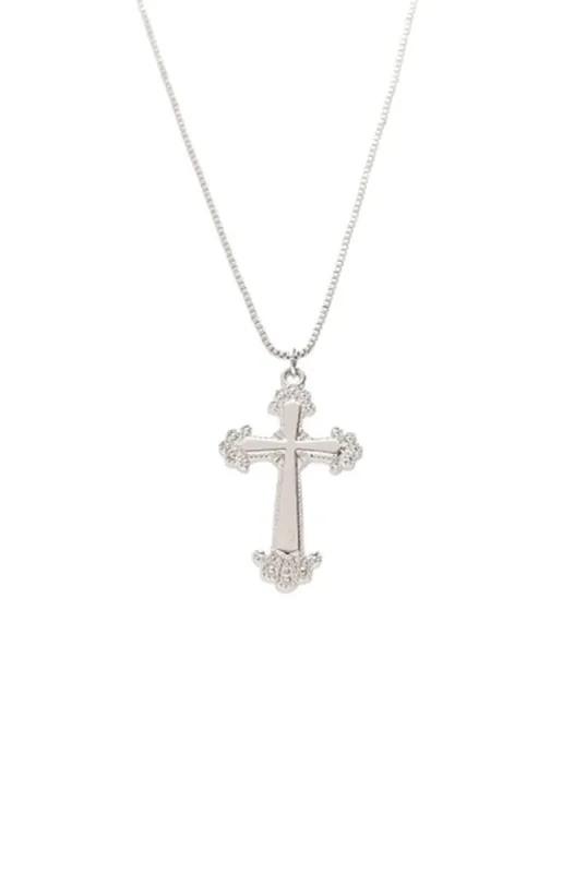 Keighleigh Cross Pendant Necklace _ 147825 _ Silver sold by Dunns