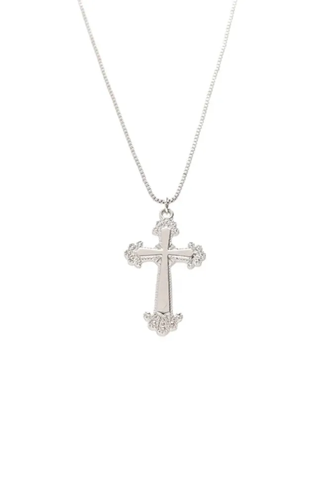 Keighleigh Cross Pendant Necklace _ 147825 _ Silver sold by Dunns