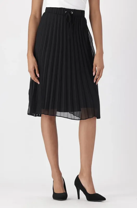 Iris Pleat Skirt _ 155143 _ Black sold by Dunns