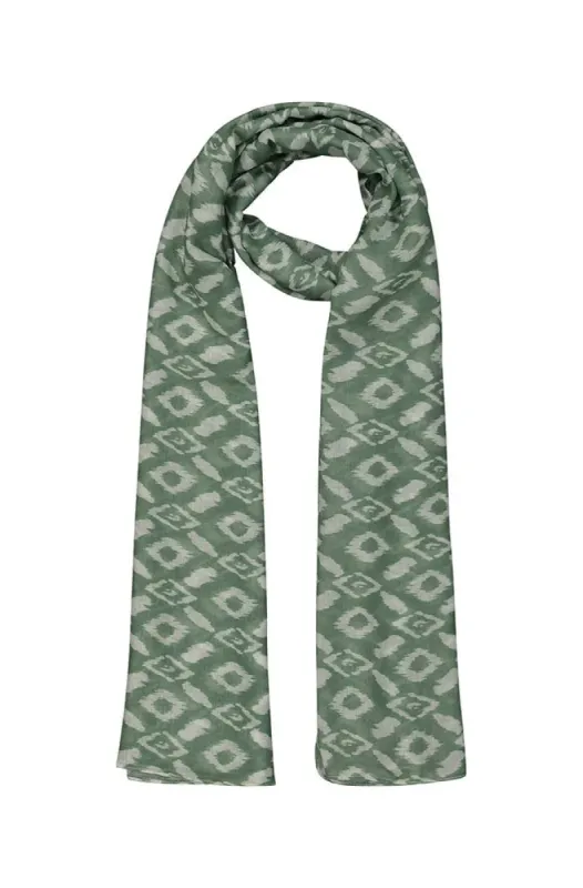 Gene Printed Scarf _ 153093 _ Stone sold by Dunns