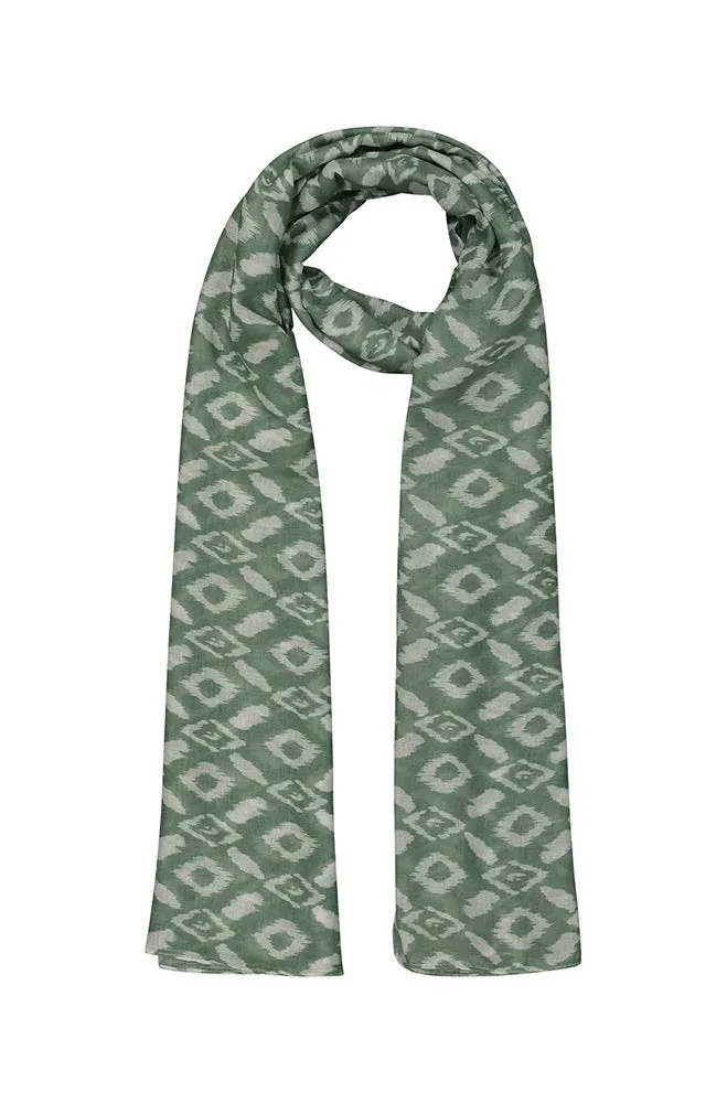 Gene Printed Scarf _ 153093 _ Stone sold by Dunns