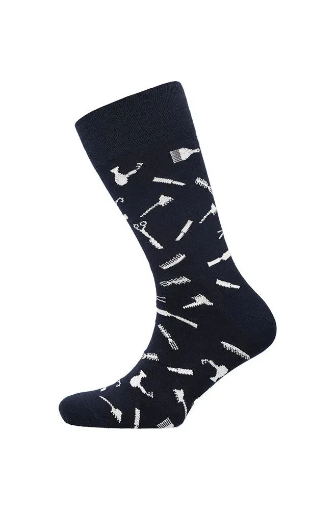 Barbers Single Socks _ 150975 _ Navy sold by Dunns