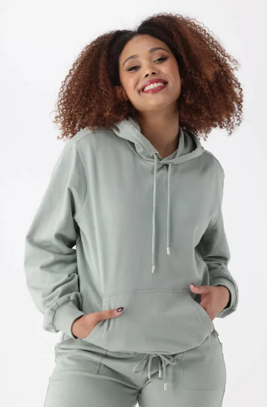 Emma Fleece Hoodie With Kangaroo Pocket _ 145455 _ Sage sold by Dunns